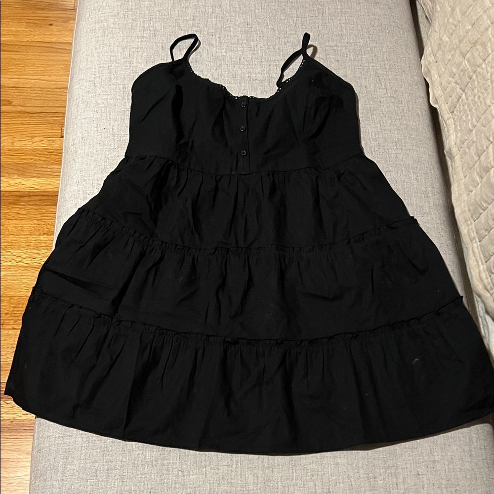 Sunday Best Black Buttoned Sleeveless Dress